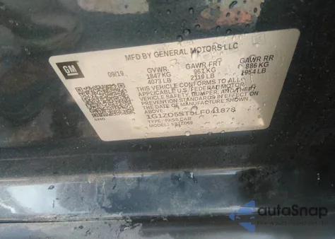 2020 Chevrolet Malibu Fwd Lt from USA, damaged, VIN 1G1ZD5ST5LF041878